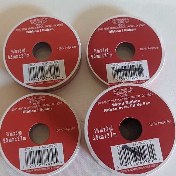 NWT 4 Rolls Red Pink Heart Ribbon Happy Valentine's Day Galentine's Crafts Home - Picture 7 of 7